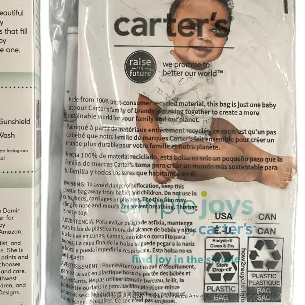 Lot 2 Carter's Body Suit 3-6 months /Amazing Baby Muslin Swaddle